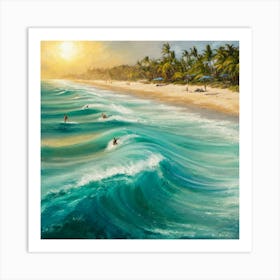 Sunset At The Beach Art Print