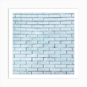 Blue Brick Wall Art Print