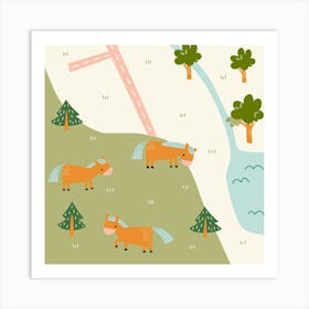 Map Of The Countryside Art Print