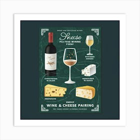 Wine And Cheese Pairing Art Print