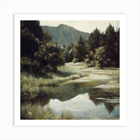 Pond In The Mountains Art Print