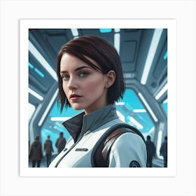 Girl In Space 1 Art Print