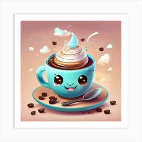 Cute Coffee Cup 2 Art Print