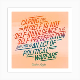 Caring Audre Lorde Square Art Print