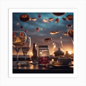 Table At Night Art Print