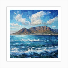 A Table Mountain In Cape Town Oil Painting Illus 1720033937 1 Art Print