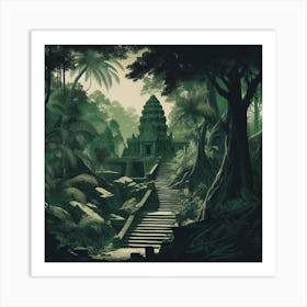 Illustration, Jungle landscape 1 Art Print