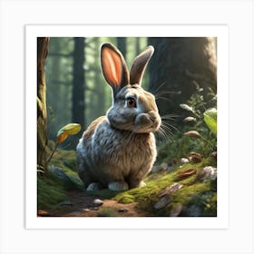 Rabbit In The Forest 101 Art Print