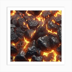 Close Up Of Burning Coal Art Print