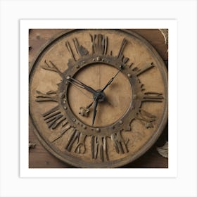 Clock With Bats Art Print