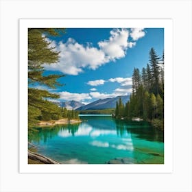 Blue Lake In The Mountains 2 Art Print