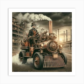 Steampunk Steam Car Art Print