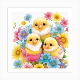 Lucky Chicks Art Print