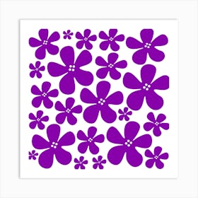 Purple Flowers Pattern Art Print