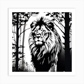 Lion In The Forest 7 Art Print