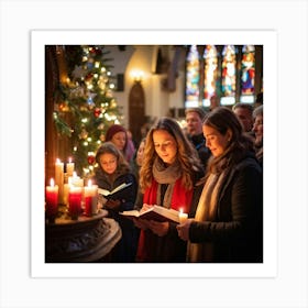 Christmas In The Church Art Print