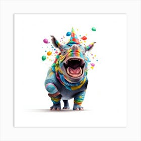 Birthday Rhino Art Print