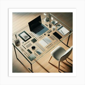 Glass Office Desk Art Print