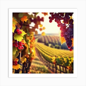 Vineyards In Autumn Art Print