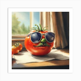 Tomato With Sunglasses 3 Art Print