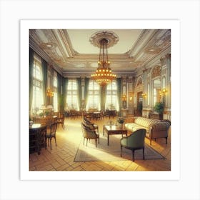 interior of a luxurious apartment in Berlin 1910 Art Print