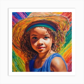 Little Girl In A Hat Art Print