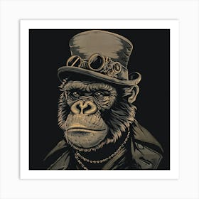 Steampunk Ape 3 Art Print