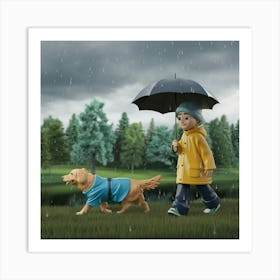 A 3d Render Of A Kid Walking His Dog In G3hsbhf9sxk8k7dl Vmf9g Ogo5sjcotb Qkujp1u76sa Art Print