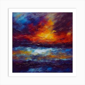 Stormy Horizon Over The Ocean Art Print