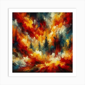 Fire In The Forest 17 Art Print