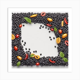 Black Beans In A Frame 3 Art Print