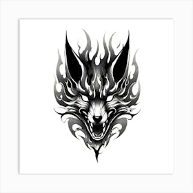 Tribal Wolf Head Art Print