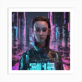 Futuristic Girl Art Print