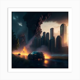 City On Fire (16) Art Print