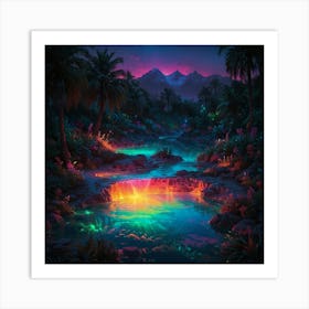 Rainbow In The Jungle Art Print