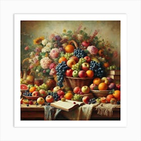 Fruit And Flowers 2 Art Print