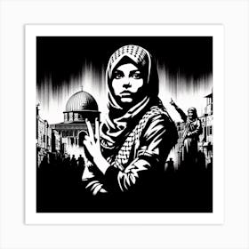 Girl In Hijab in Jerrusalem Art Print