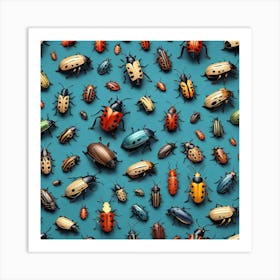 Beetles pattern 1 Art Print