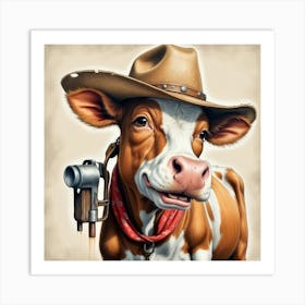 Cowboy Cow 4 Art Print