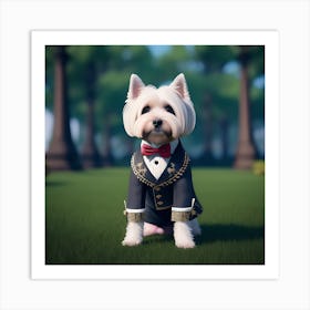 Dog In A Suit Art Print