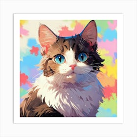 Cute Cat Painting Art Print