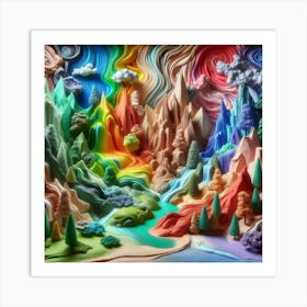 Rainbow Mountains Art Print