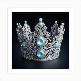 Crown With Blue Stones Art Print