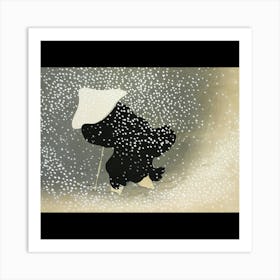 Cat In The Snow Art Print