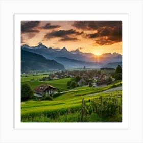 Tour Tourism Europa Field Small Town Community Village Agriculture Idylli Traditional Tranq (5) Art Print