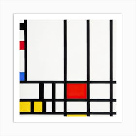 Trafalgar Square Background, Cubism Art, Piet Mondrian Art Print