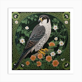 Ohara Koson Inspired Bird Painting American Kestrel 1 Square Art Print