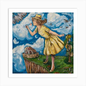 Woman with a sweet lollipop 1 Art Print