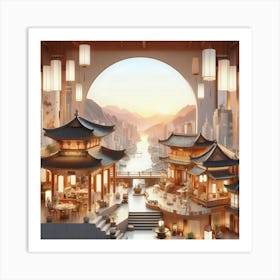 Chinese Village Art Print