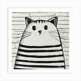 Striped Cat Art Print